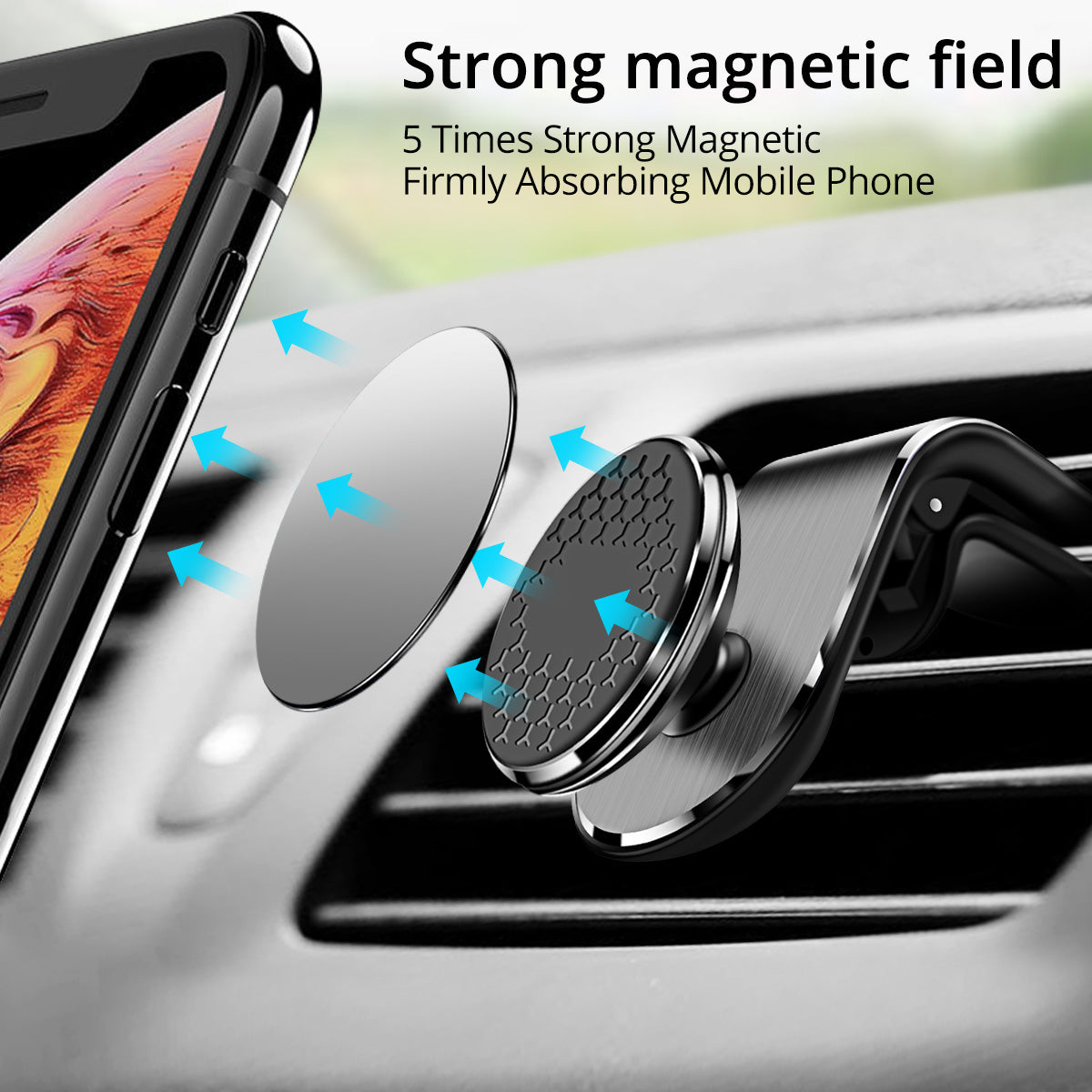 Magnetic Car Vent Phone Holder with a Magnet Mount